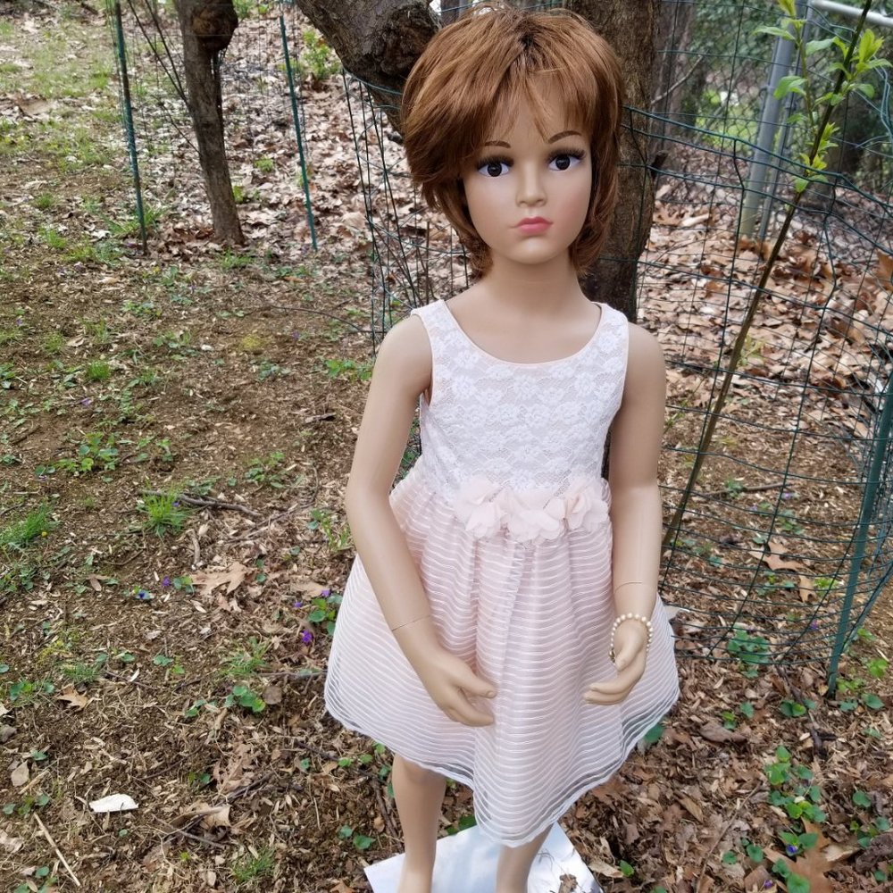Sweet Heart Rose Size 4T Nude Lace Formal Dress